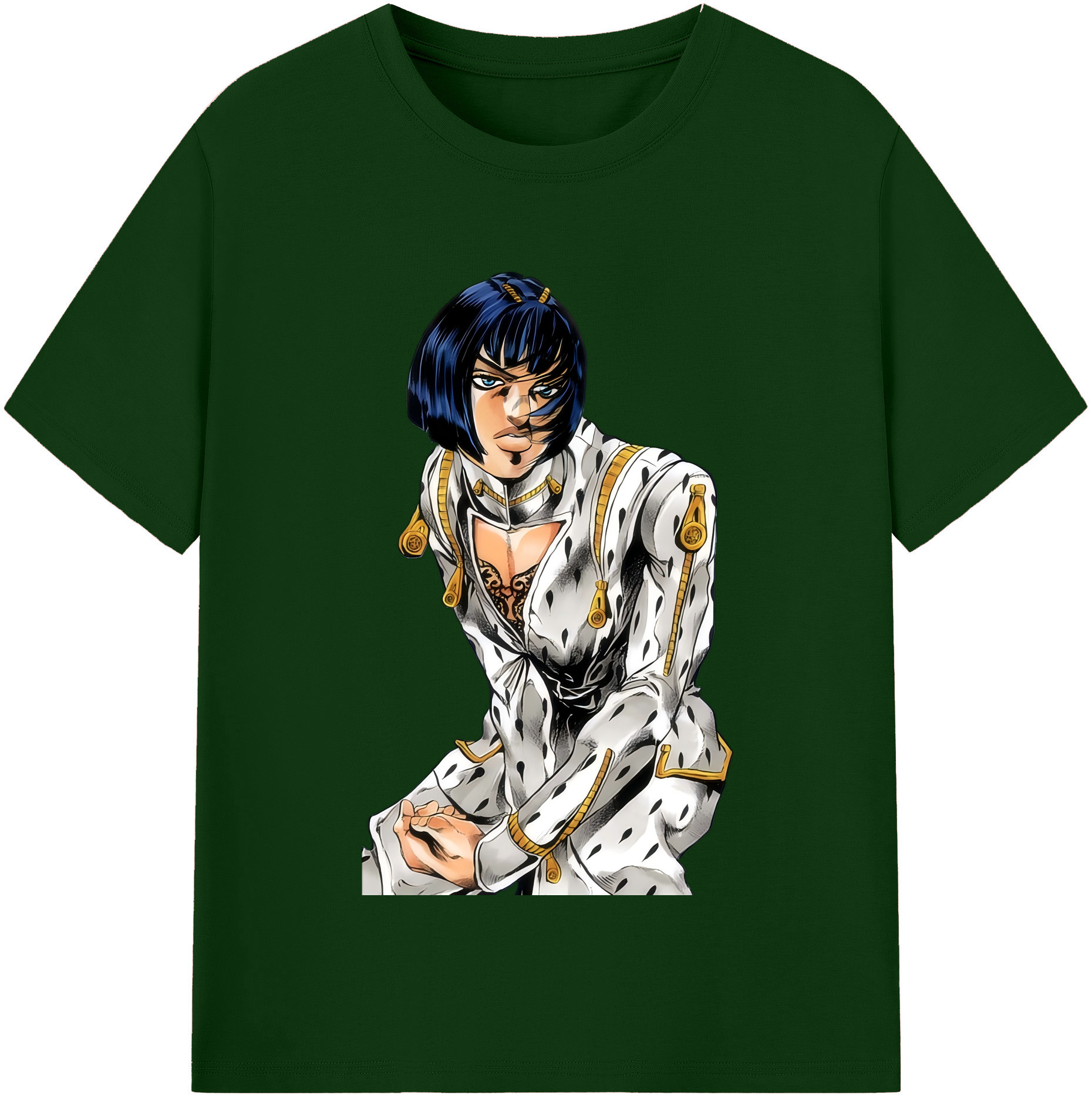 （画像用） ジョジョの奇妙な冒険 ブローノ?ブチャラティ JoJo's Bizarre Adventure Bruno Bucciarati 綿100％半袖Tシャツ（フロントプリント）